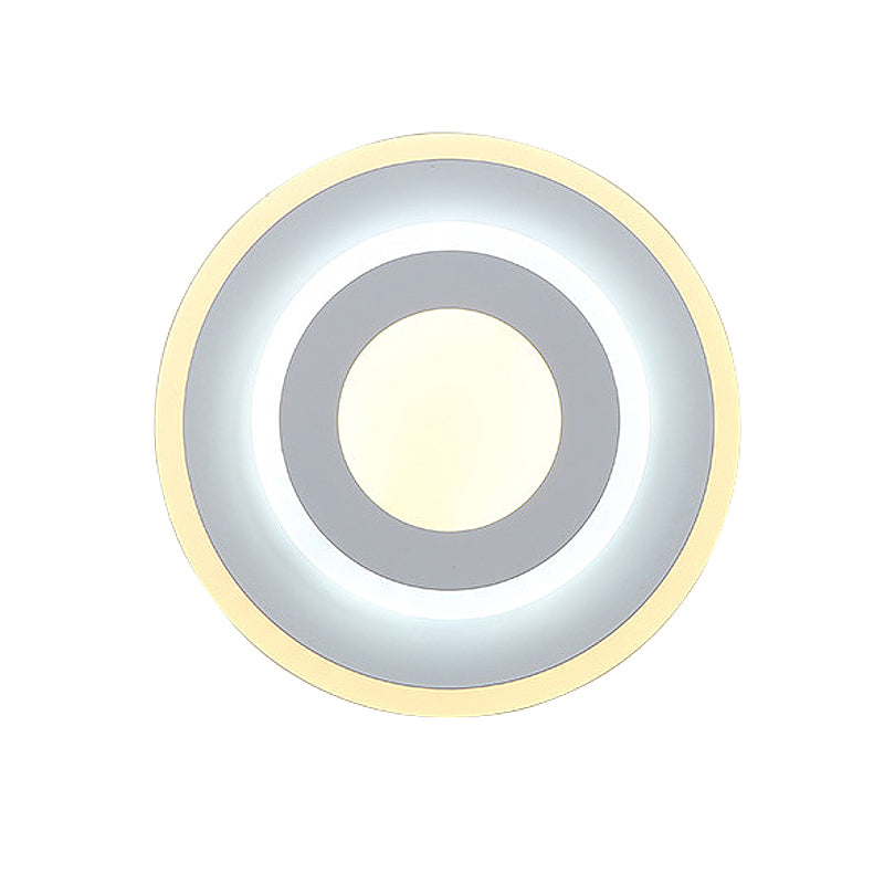 Sikunuo | Minimalist Acrylic Round/Square Wall Lamp Cozy Energy-Saving LED White Wall Lamp, Warm/White Light