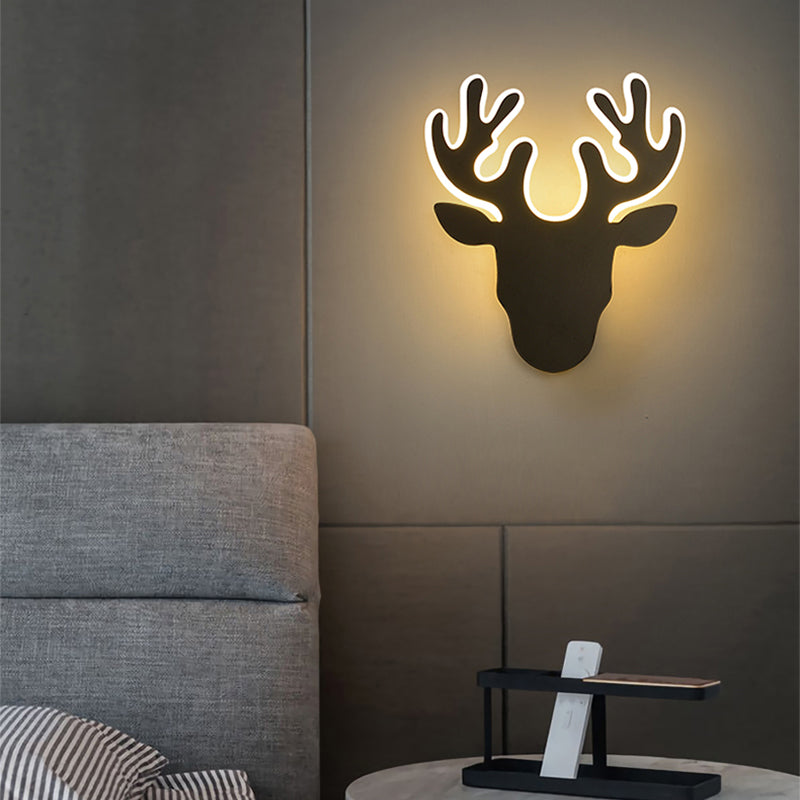 Sikunuo | Black/White Antler Wall Light Contemporary Acrylic LED Wall Lamp in Warm/White Light
