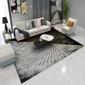 Sikunuo | Simple Geometric Print Rug Multi-Colored Modern Carpet Polypropylene Non-Slip Backing Stain Resistant Washable Rug for Home