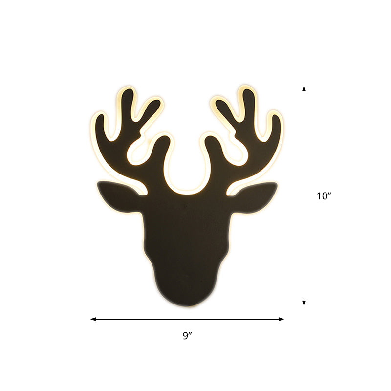 Sikunuo | Black/White Antler Wall Light Contemporary Acrylic LED Wall Lamp in Warm/White Light
