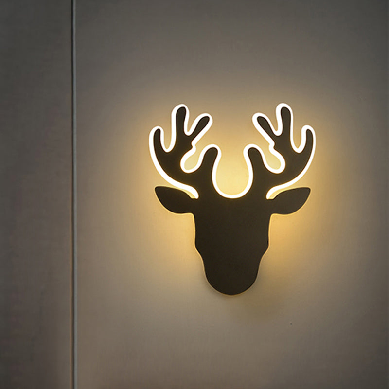 Sikunuo | Black/White Antler Wall Light Contemporary Acrylic LED Wall Lamp in Warm/White Light
