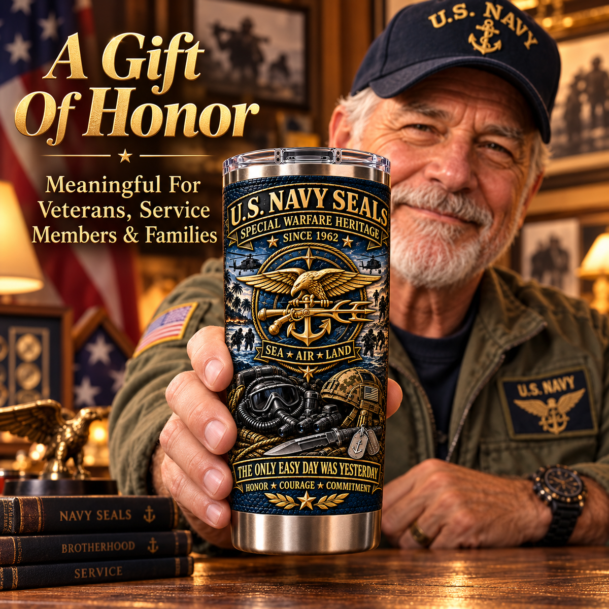 U.S. Navy SEALs Special Warfare Heritage Insulated Travel Tumbler