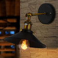 Sikunuo | Cone-shaped metal wall lighting antique 1-light hallway wall-mounted light in black