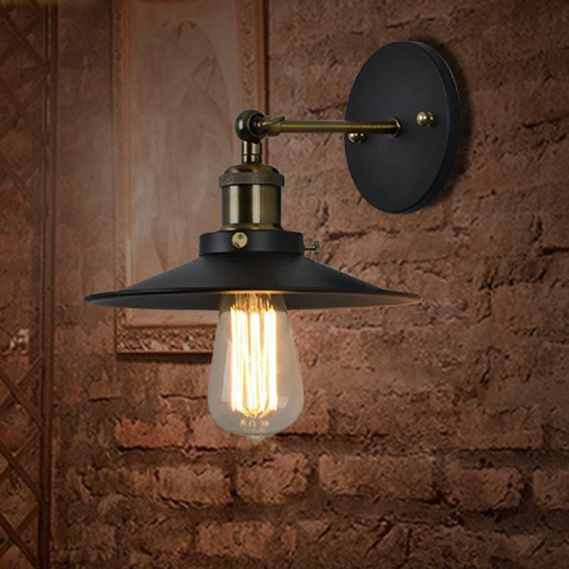 Sikunuo | Iron conical shade wall lamp simplicity restaurant wall lamp in black