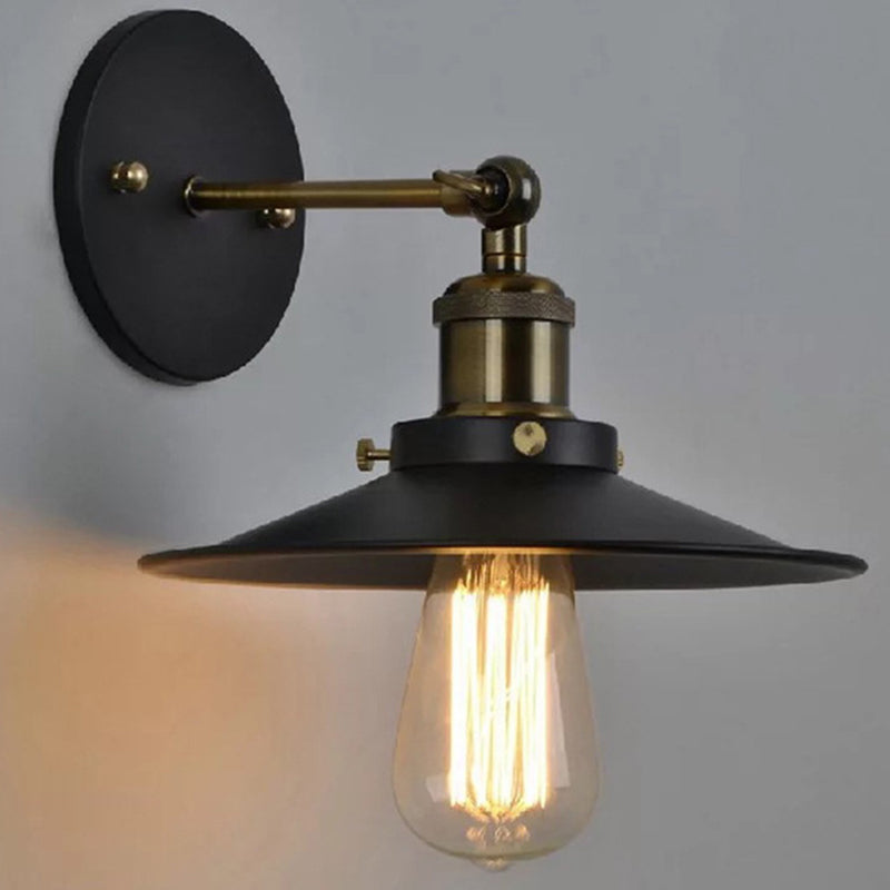 Sikunuo | Iron conical shade wall lamp simplicity restaurant wall lamp in black