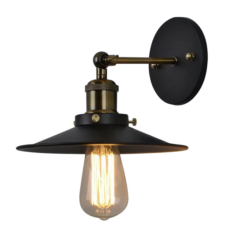 Sikunuo | Iron conical shade wall lamp simplicity restaurant wall lamp in black