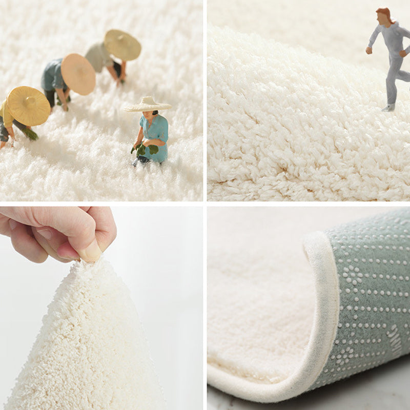 Sikunuo | Cute Kids Room Carpet Multi color Plant Printed Area Rug Polyester Non-Slip Rug Machine Washable Carpet