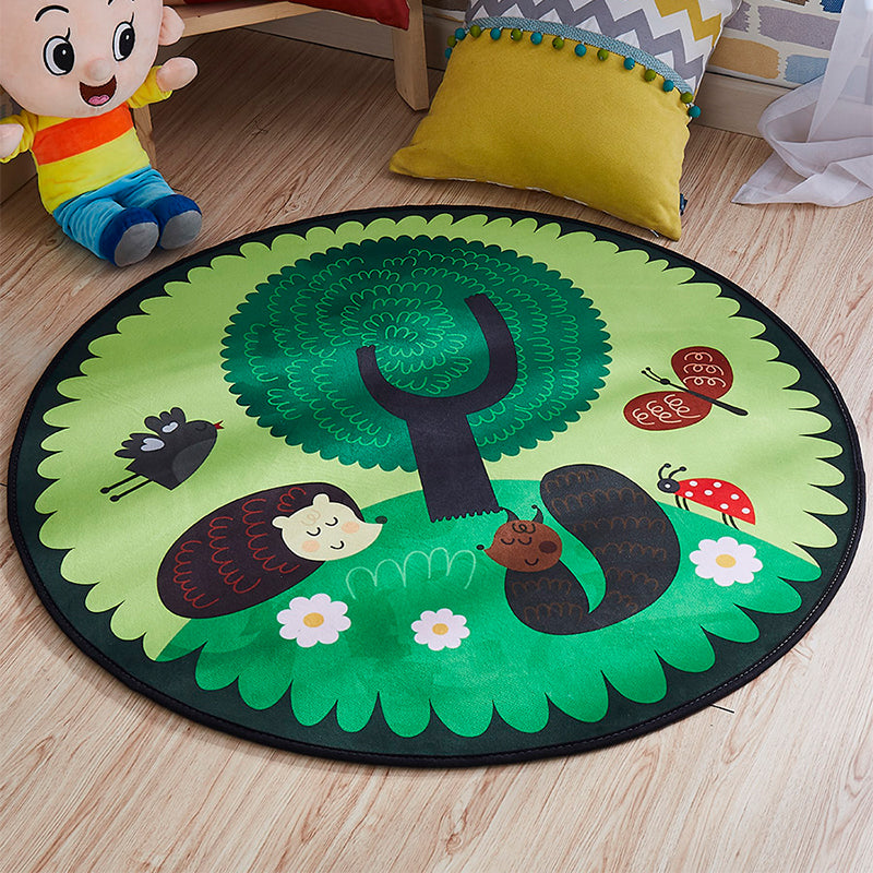 Sikunuo | Multi-colored comfort carpet cotton blend animal print carpet pet-friendly maintenance-friendly carpet for children's room
