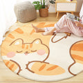 Sikunuo | Cute Animal Pattern Rug Multi-Color Synthetic Rug Anti-Slip Back Washable Rug for Kids Room