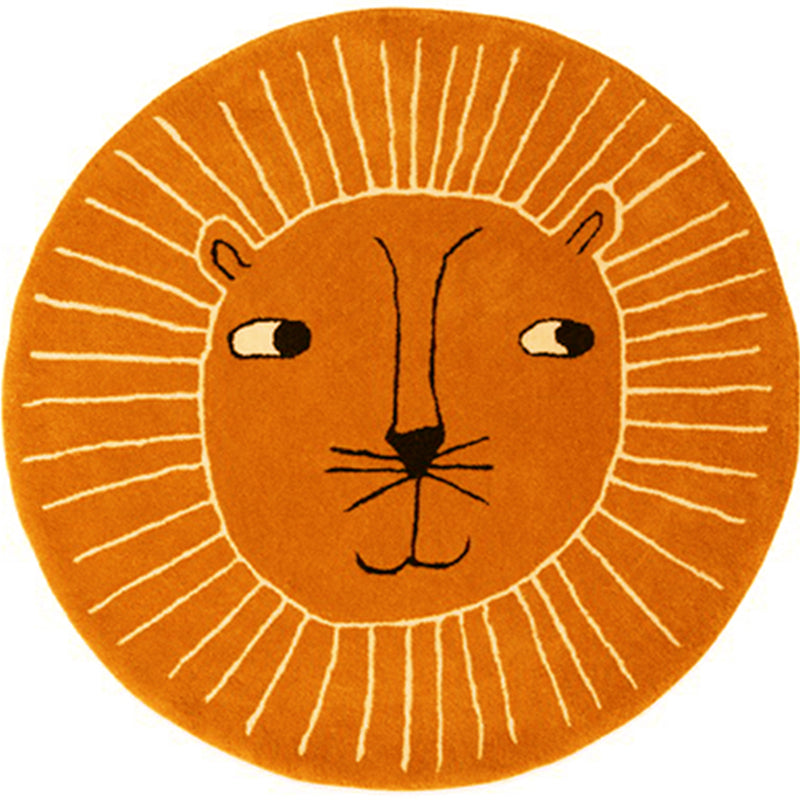 Sikunuo | Multi-colored Kids Room Carpet Relaxing Animal Print Area Rug Cotton Blend Non-Slip Back Indoor Rug