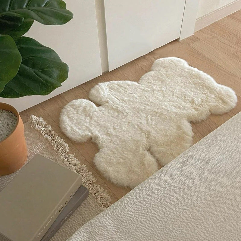 Sikunuo | Beer Shape Solid Carpet Multi Color Calming Area Rug Cotton Blend Pet Friendly Machine Washable Rug for Kids Bedroom