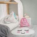 Sikunuo | Creative Kids Room Carpet Multicolored Cartoon Printed Carpet Cotton Blend Pet Friendly Machine Washable Carpet