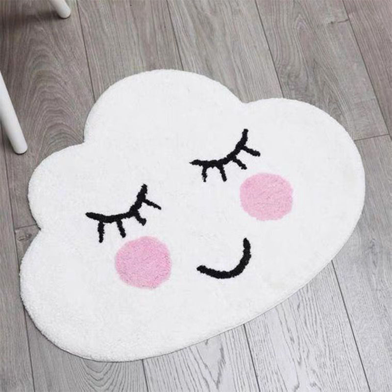 Sikunuo | Creative Kids Room Carpet Multicolored Cartoon Printed Carpet Cotton Blend Pet Friendly Machine Washable Carpet