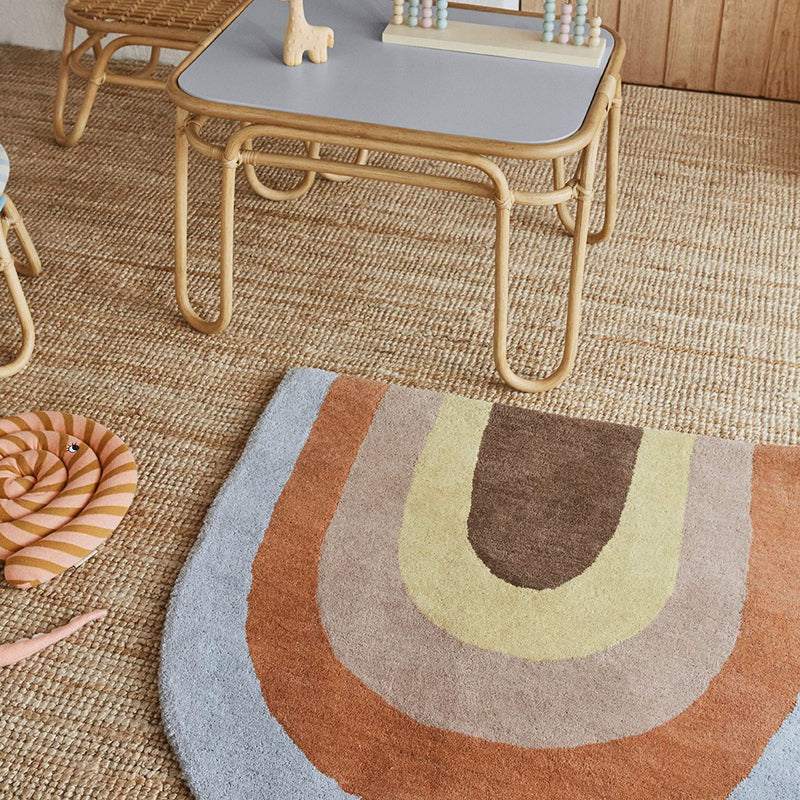 Sikunuo | Irregular Shape Animal Pattern Carpet Multicolored Relaxing Carpet Cotton Blend Non-Slip Washable Carpet for the Nursery