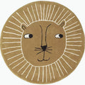 Sikunuo | Multicolored animal print rug made of cotton blend, adorable rug for the area, pet-friendly, easy-care rug for the bedroom