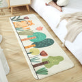 Sikunuo | Casual Living Room Rug Multicolored Cartoon Plant Pattern Rug Synthetic Pet-Friendly Non-Slip Rug