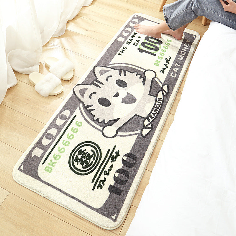 Sikunuo | Casual Living Room Rug Multicolored Cartoon Plant Pattern Rug Synthetic Pet-Friendly Non-Slip Rug