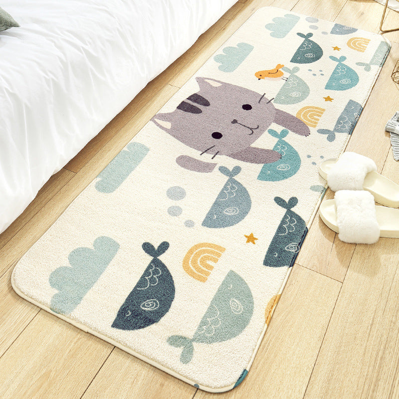 Sikunuo | Colorful beautiful carpet polypropylene cartoon animal pattern rug non-slip washable area rug for children's bedroom