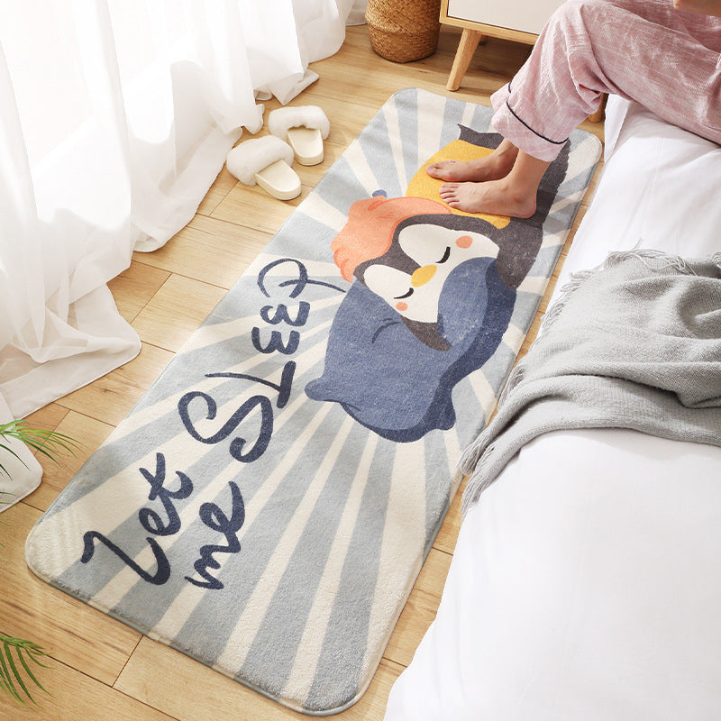 Sikunuo | Relaxing Children's Room Carpet Colorful Cartoon Animal Printed Carpet Polypropylene Non-Slip Pet-Friendly Carpet