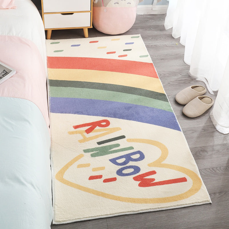 Sikunuo | Casual abstract patterned rug Multicolored cotton blend rug pet-friendly washable indoor rug for bedroom