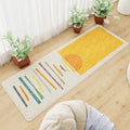 Sikunuo | Casual abstract patterned rug Multicolored cotton blend rug pet-friendly washable indoor rug for bedroom