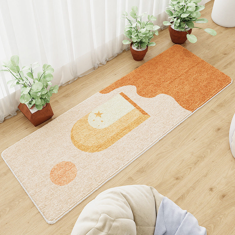 Sikunuo | Casual abstract patterned rug Multicolored cotton blend rug pet-friendly washable indoor rug for bedroom