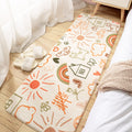 Sikunuo | Creative Cartoon Plant Pattern Carpet Multicolored Polyester Carpet Non-slip Backing Pet-friendly Carpet for Children's Room