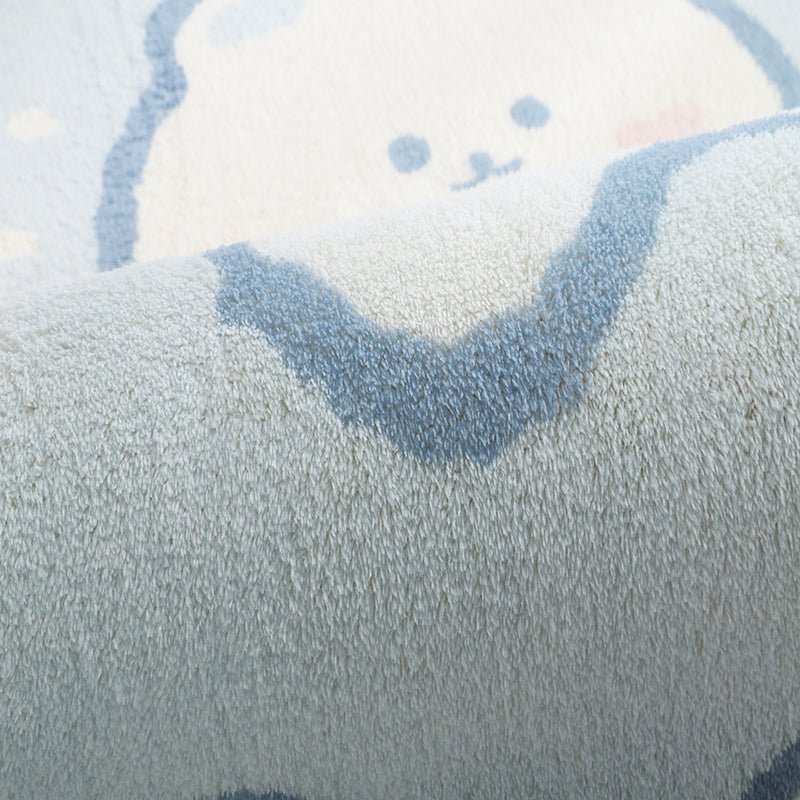 Sikunuo | Relaxing Cartoon Bear Print Rug Multicolored Cotton Blend Rug Machine Washable Pet-Friendly Rug for Kids Room