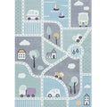 Sikunuo | Simple Children's Room Carpet Multicolored Cartoon Animal Area Rug Cotton Blend Pet Friendly Washable Rug