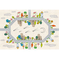 Sikunuo | Casual Cartoon Patterned Rug Multicolored Cotton Blend Rug Non-Slip Back Easy Care Rug for the Bedroom