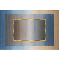 Sikunuo | Nordic Geo patterned rug Gray Blue Polypropylene rug with non-slip backing Easy-care rug for room decoration