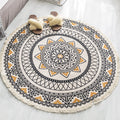 Sikunuo | Multicolored, tribal patterned rug made of cotton blend, ethnic rug, easy to care for, hand-woven rug with tassels for the bedroom