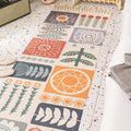 Sikunuo | Nostalgia Tribal Pattern Rug Multicolored Synthetic Area Rug Pet-Friendly Easy Care Rug with Fringes for Bedroom