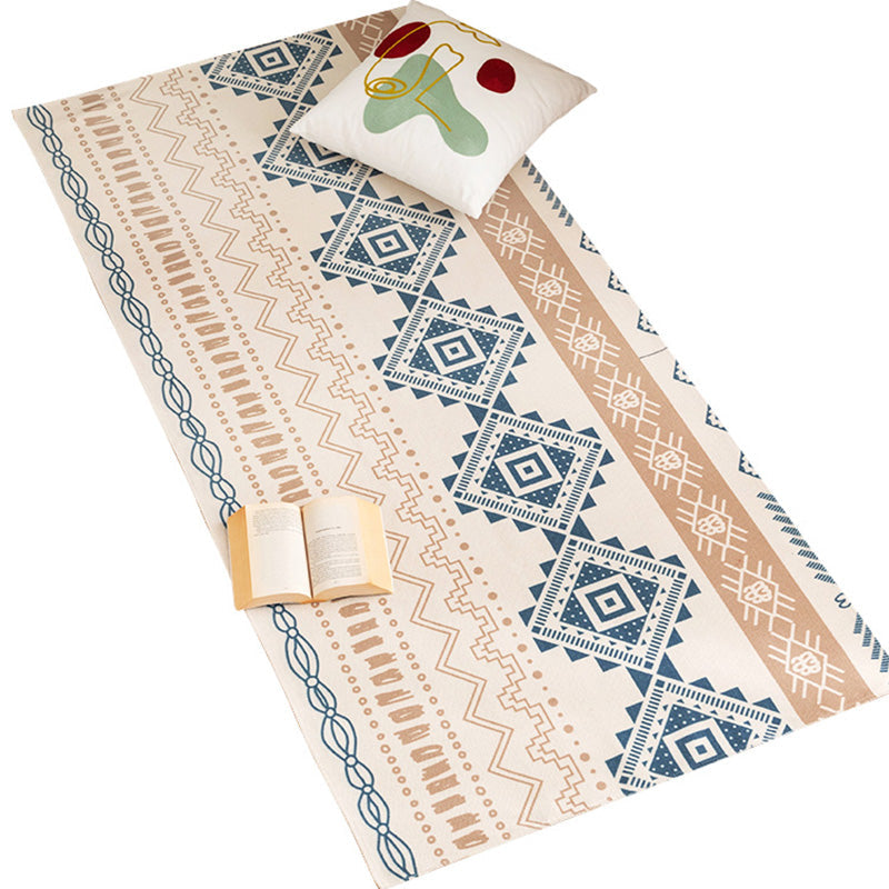 Sikunuo | Southwest Bedroom Carpet Multi Color Tribal Pattern Area Rug Cotton Blend Machine Washable Stain Resistant Rug