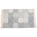 Sikunuo | Retro Bedroom Rug Multicolored Geometric Print Area Rug Fabric Machine Washable Carpet with Fringe