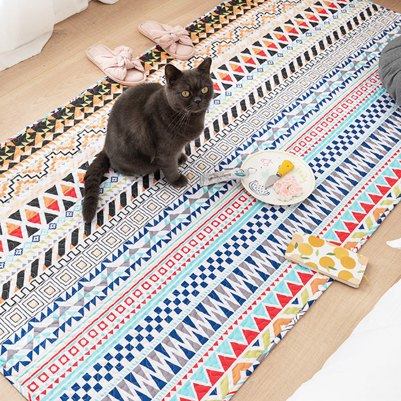 Sikunuo | Comfort Western Rug Multicolored Floral Printed Rug Non-Slip Pet-Friendly Rug for Room