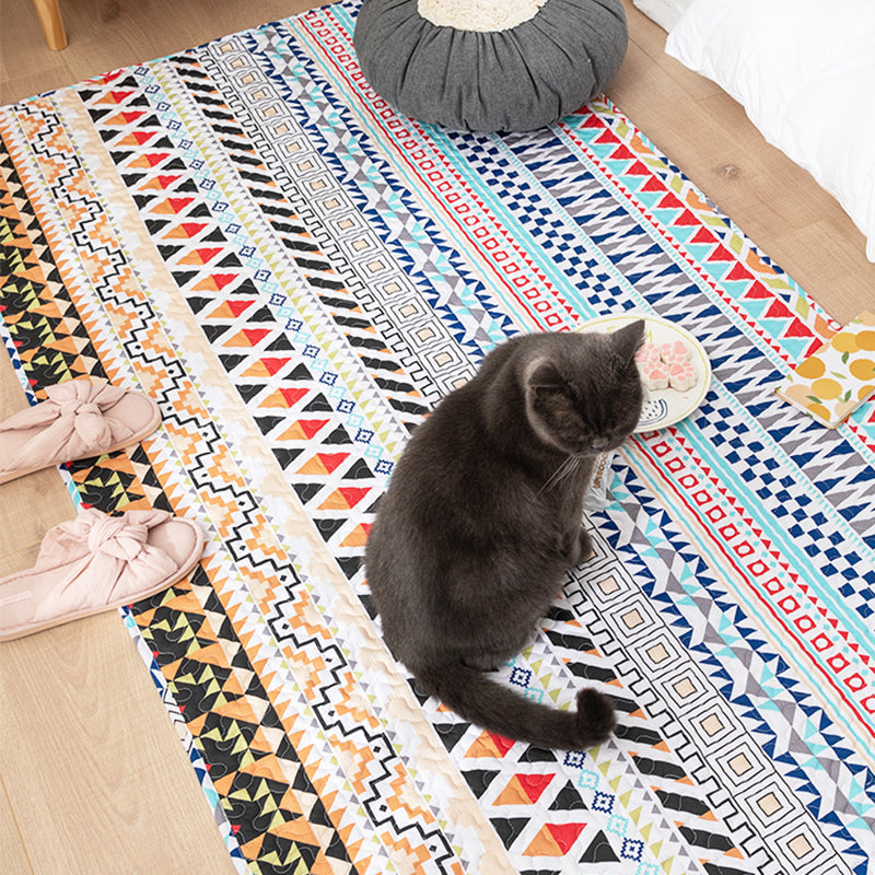 Sikunuo | Comfort Western Rug Multicolored Floral Printed Rug Non-Slip Pet-Friendly Rug for Room