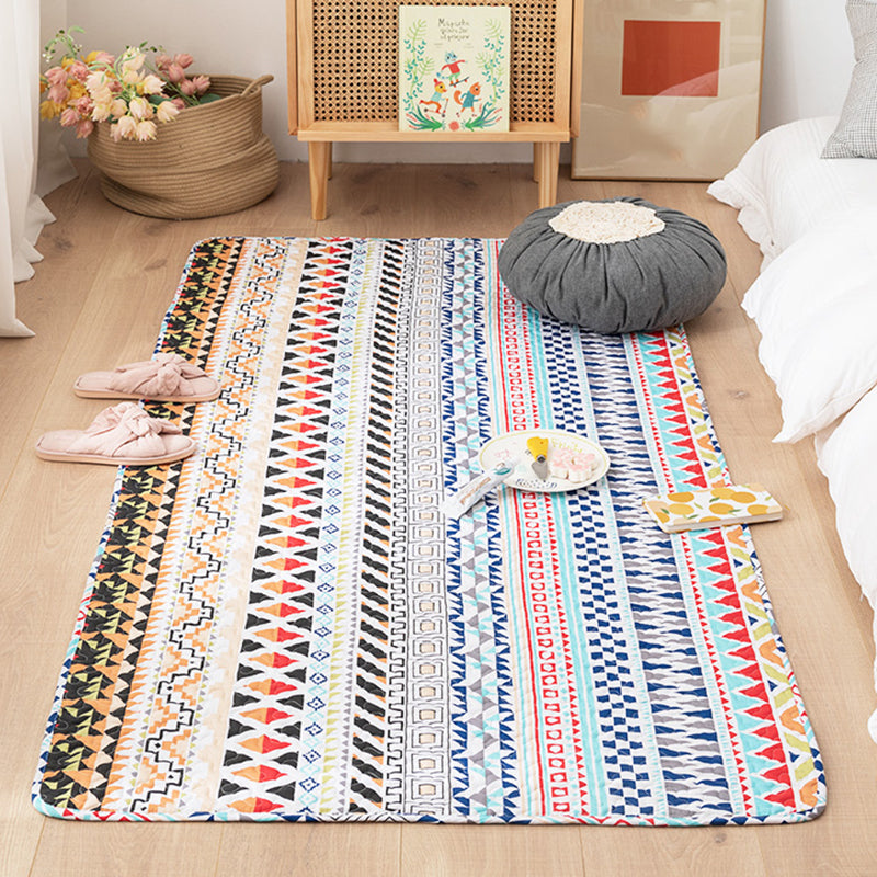 Sikunuo | Comfort Western Rug Multicolored Floral Printed Rug Non-Slip Pet-Friendly Rug for Room