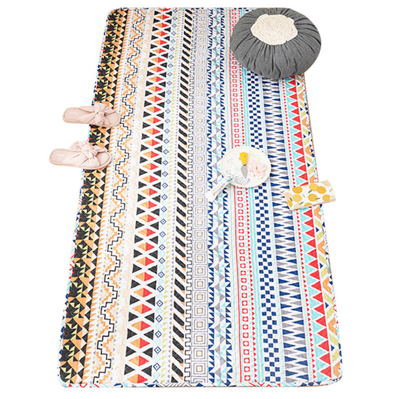 Sikunuo | Comfort Western Rug Multicolored Floral Printed Rug Non-Slip Pet-Friendly Rug for Room