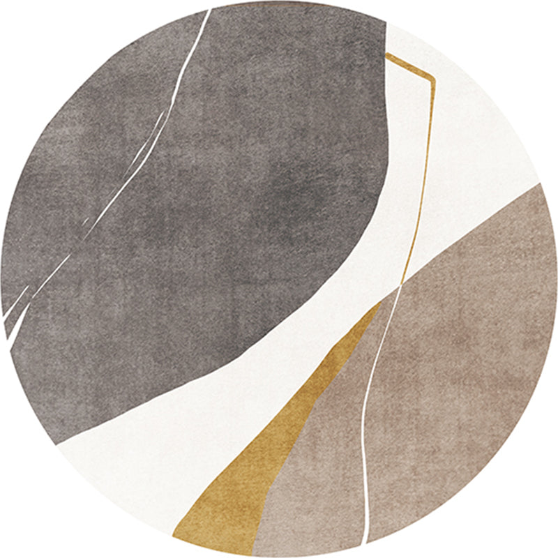 Sikunuo | Multi Color Home Decor Rug Trendy Abstract Printed Area Rug Polyester Non-Slip Backing Washable Rug