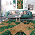 Sikunuo | Contemporary Area Rug Multi-colored Geo Printed Carpet Synthetic Non-slip Machine Washable Rug