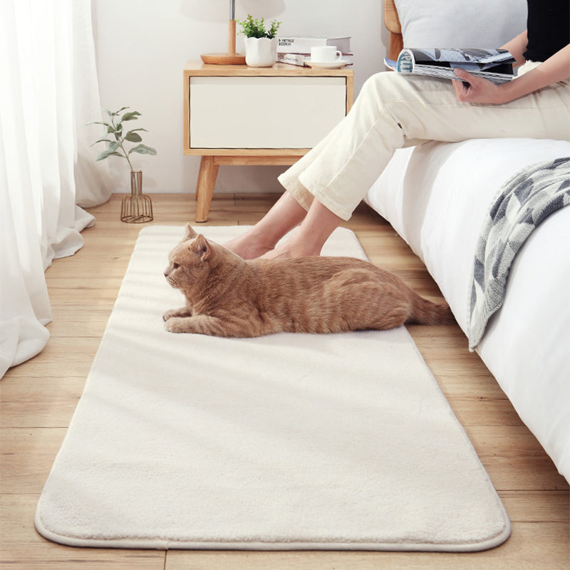 Sikunuo | Relaxed Bedroom Rug Multicolored Simple Rug Lambswool Non-Slip Back Easy to Care for Washable Indoor Rug
