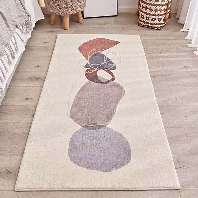 Sikunuo | Southwest Bedroom Carpet Multi-colored Cartoon Printed Area Rug Synthetic Non-slip Rug Machine Washable Rug