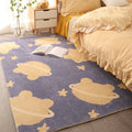 Sikunuo | Beautiful children's room carpet Multicolored cartoon print area rug synthetic non-slip backing pet-friendly carpet