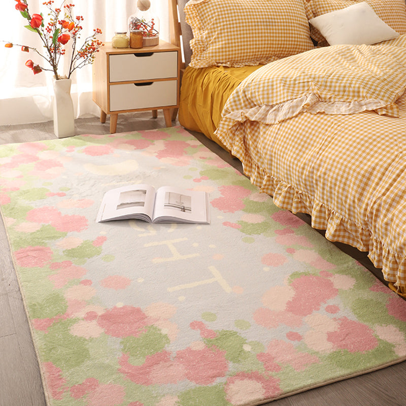 Sikunuo | Beautiful children's room carpet Multicolored cartoon print area rug synthetic non-slip backing pet-friendly carpet