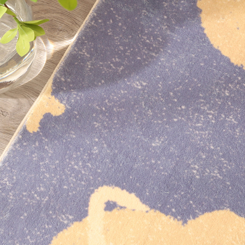 Sikunuo | Beautiful children's room carpet Multicolored cartoon print area rug synthetic non-slip backing pet-friendly carpet