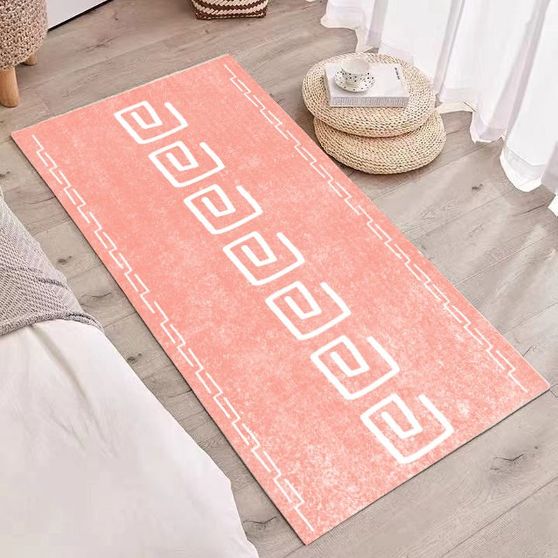 Sikunuo | Relaxing abstract printed rug multicolored lambswool rug non-slip backing pet-friendly washable rug for rooms