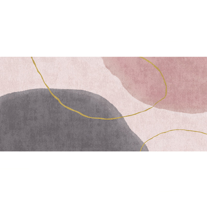 Sikunuo | Relaxing abstract printed rug multicolored lambswool rug non-slip backing pet-friendly washable rug for rooms