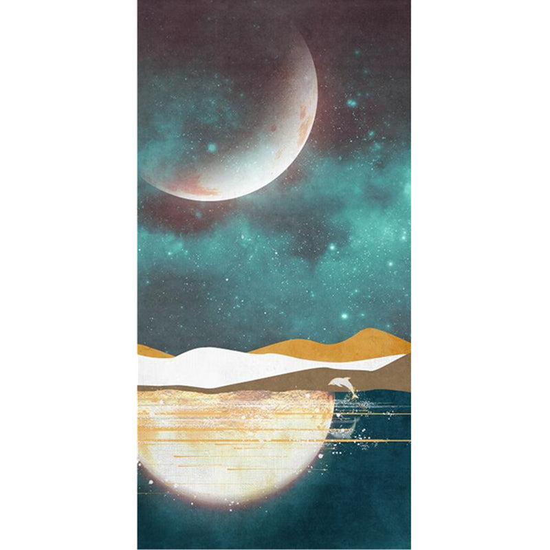 Sikunuo | Multicolored Bedroom Rug Western Color Block Area Rug Polyester Easy Care Machine Washable Indoor Carpet