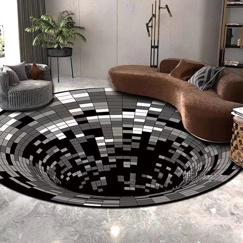 Sikunuo | Scandinavian decorative carpet Multicolored 3D check carpet Polypropylene Easy care Machine washable carpet